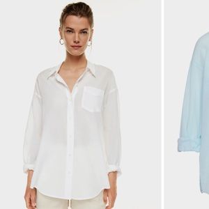 WILFRED FREE ARITZIA White Relaxed Button Down Blouse